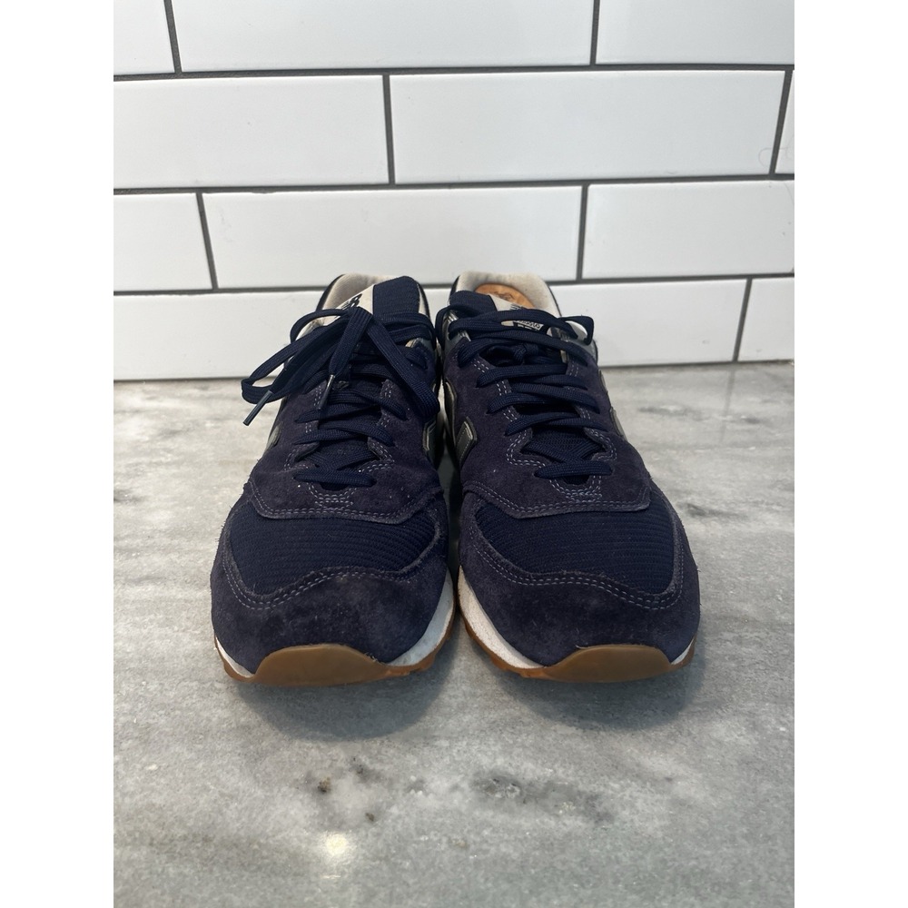 New Balance 574 Classic Mens Navy Blue Silver Suede‎ Sneakers ML574EGN Gum Sole - Picture 4 of 12